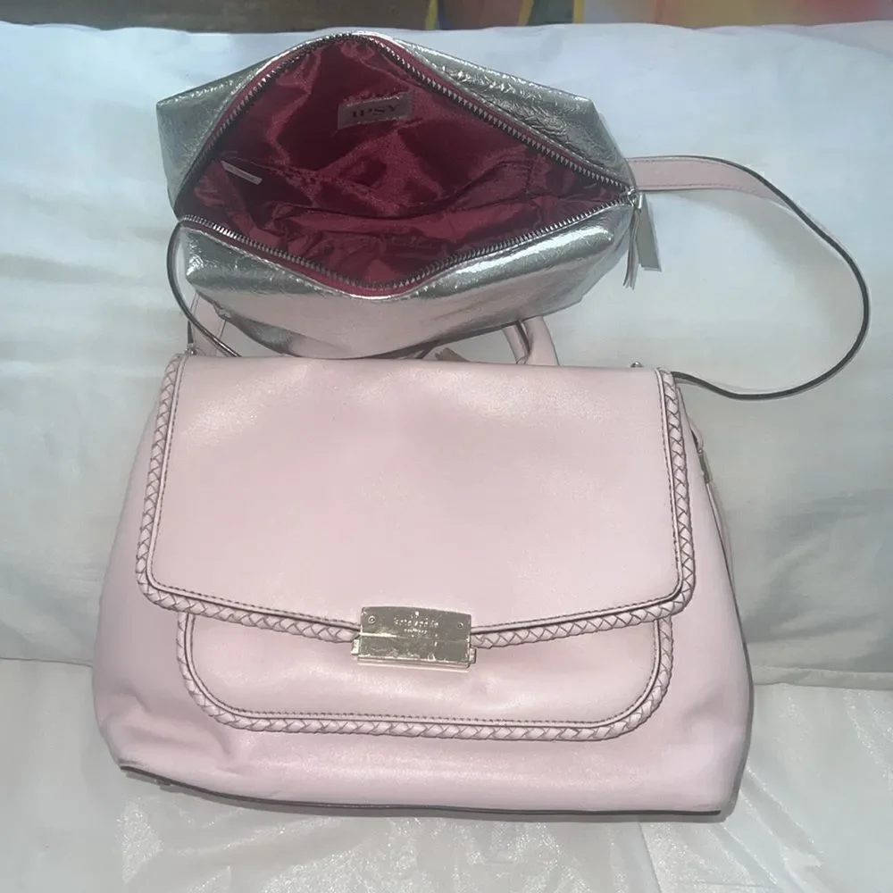 Kate spade leather Shoulder bag tote pink gold